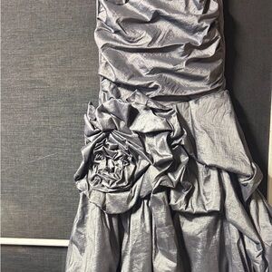 Elegant Silver Evening Gown